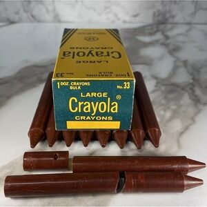 VTG Umber Brown -Binney & Smith Crayola 8+2broken Large Bulk Crayons-Easton Pa